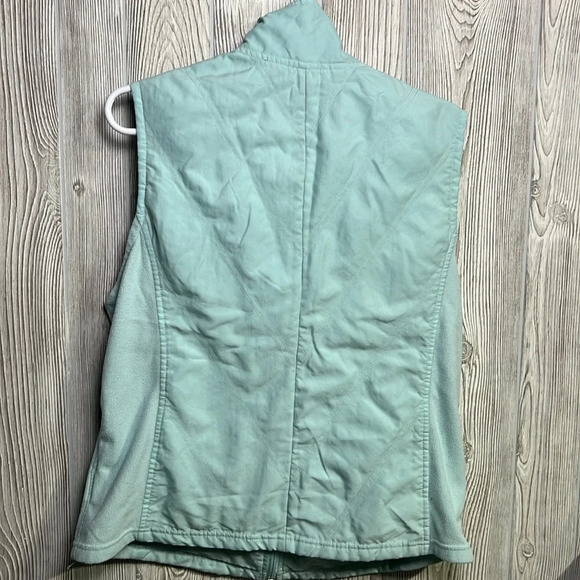 Columbia Women’s Light Aqua Quilted Fleece Zip Up Vest Jacket Size Large - Picture 4 of 4